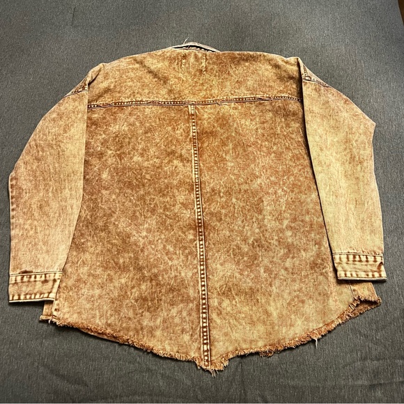 Distressed Brown/Rust Denim Jacket - Picture 3 of 4